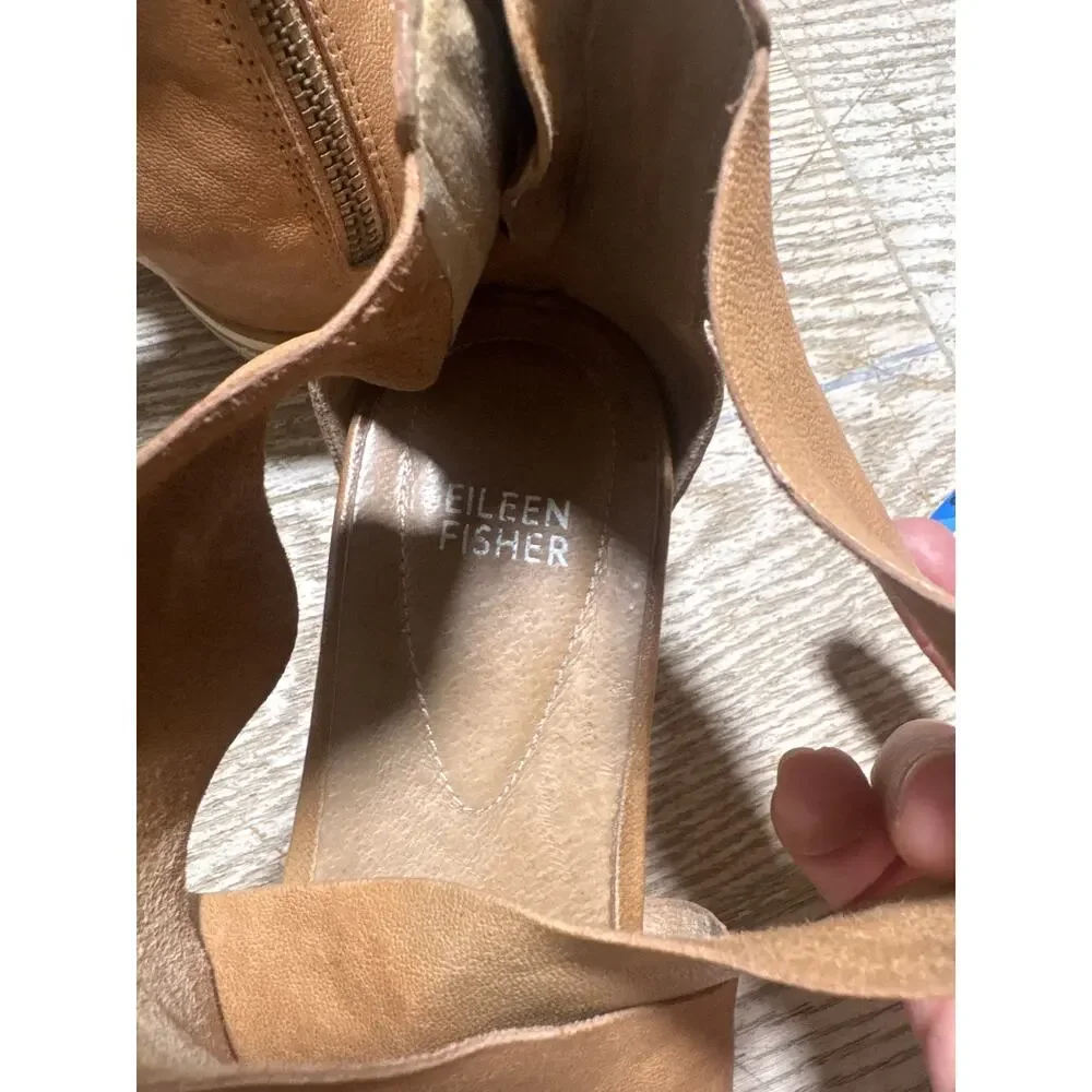 Eileen Fisher Sport Tumbled Leather Sneaker Sandals 11 $195